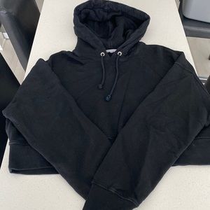 Good American Black Cropped Hoodie